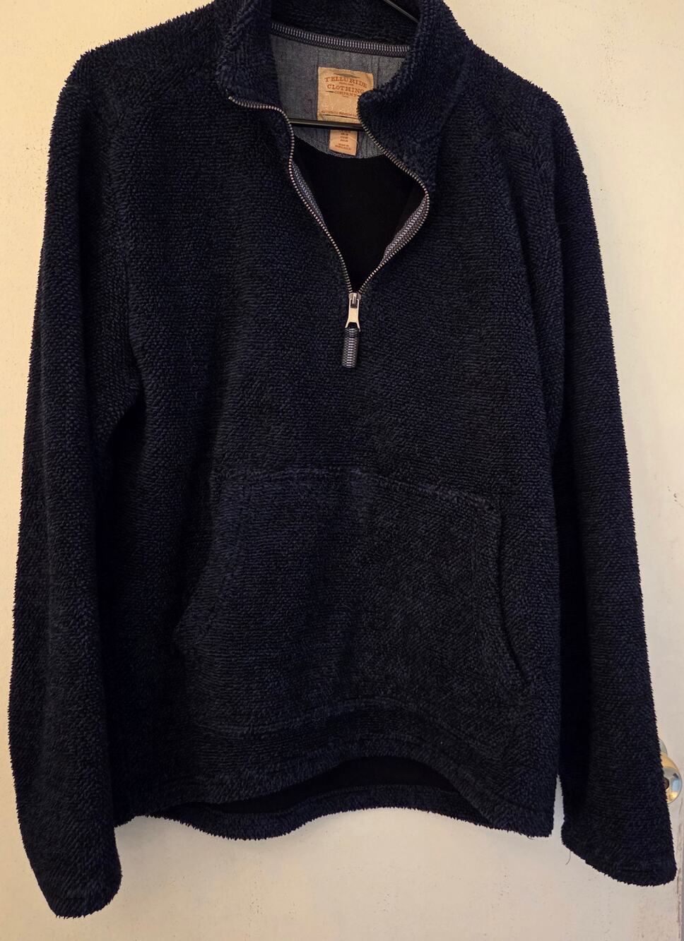 Telluride Deep Pile Sherpa 1/4 Zip Kangaroo Pocket Top M